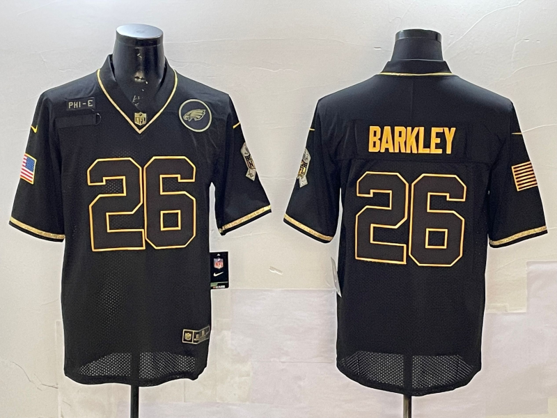 Men Philadelphia Eagles26 Barkley black 2025 Nike NFL jersey style 017